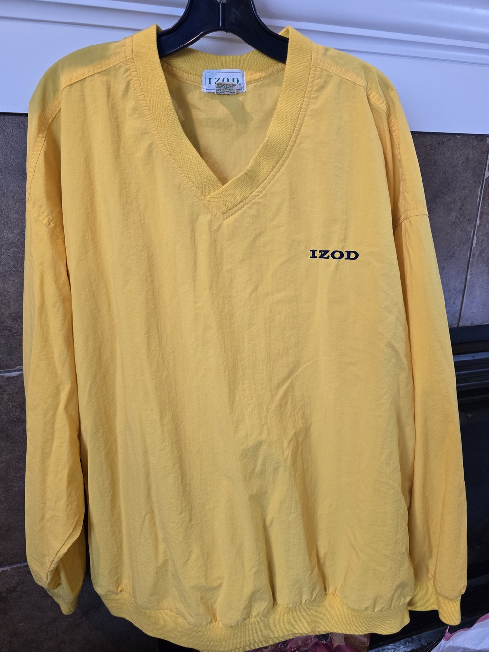 Vtg. 90's Izod Yellow V-Neck Pullover Sweatshirt Sz. XL Packable Too!! RARE!!
